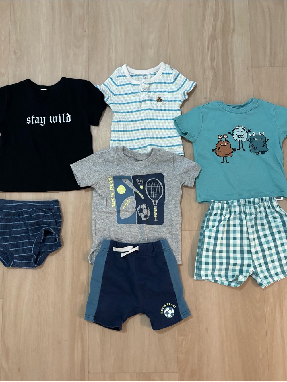 Mixed Baby boys Boys' Outfit Bundle - Blue, Teal, Gray